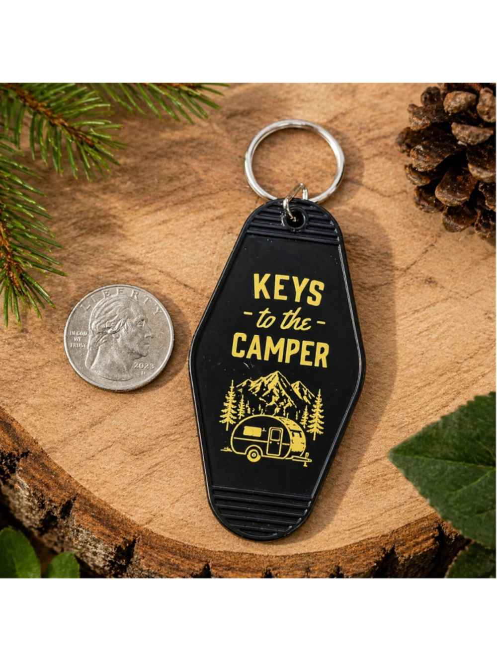 Vintage Style Keys to the Camper Keychain RV Camping Trailer Motel Tag NEW